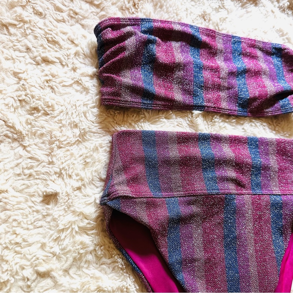 BEACH RIOT Bandeau bikini, high cut bottom